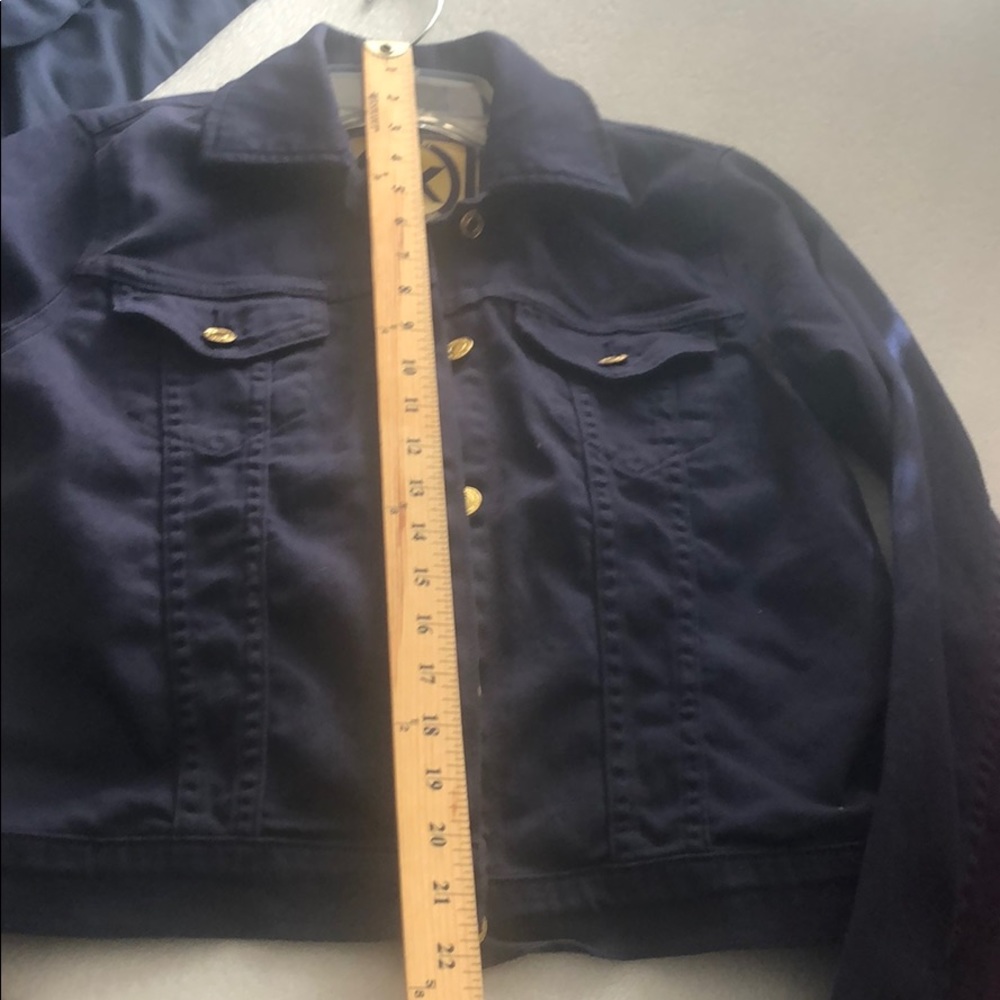 Michael Kors Navy Blue Cropped Jacket-Size Small - Picture 7 of 16